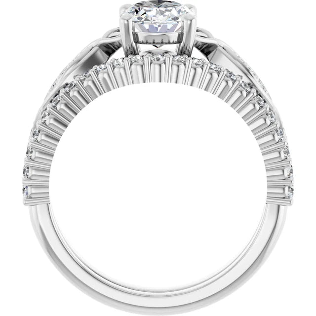 Eternal Love Infinity Oval Diamond Engagement Ring 1ct+