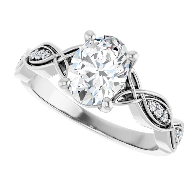 Eternal Love Infinity Oval Diamond Engagement Ring 1ct+