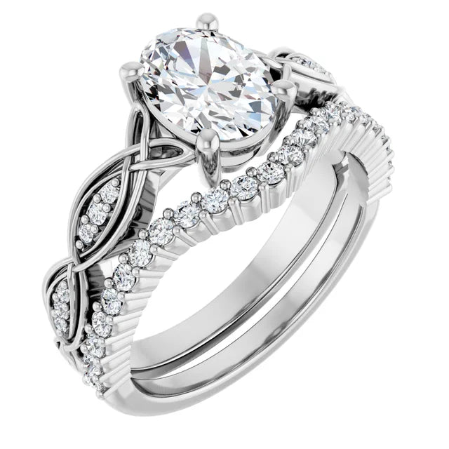 Eternal Love Infinity Oval Diamond Engagement Ring 1ct+