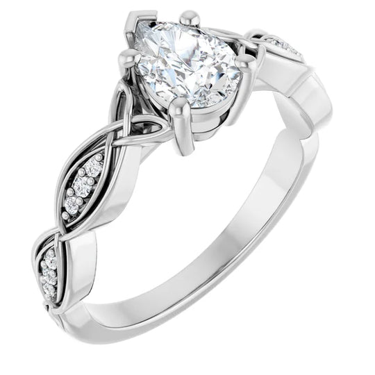 Eternal Love Infinity Pear Diamond Engagement Ring 1ct+