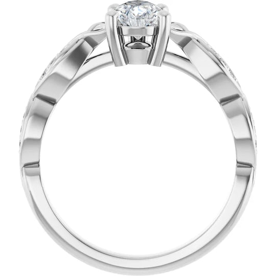 Eternal Love Infinity Pear Diamond Engagement Ring 1ct+