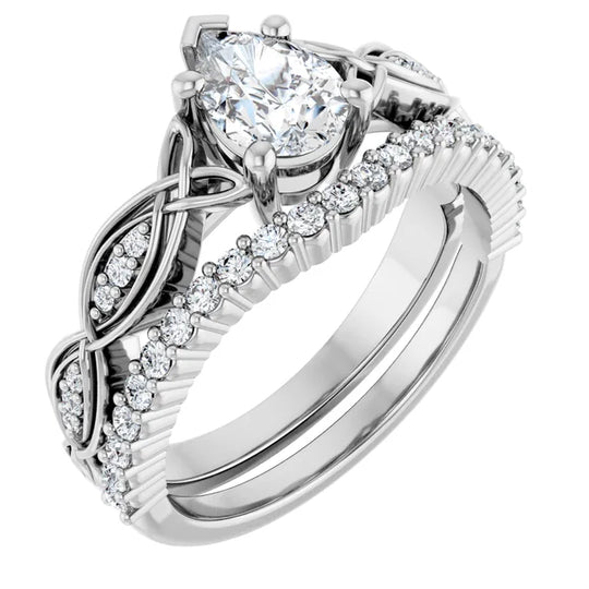 Eternal Love Infinity Pear Diamond Engagement Ring 1ct+