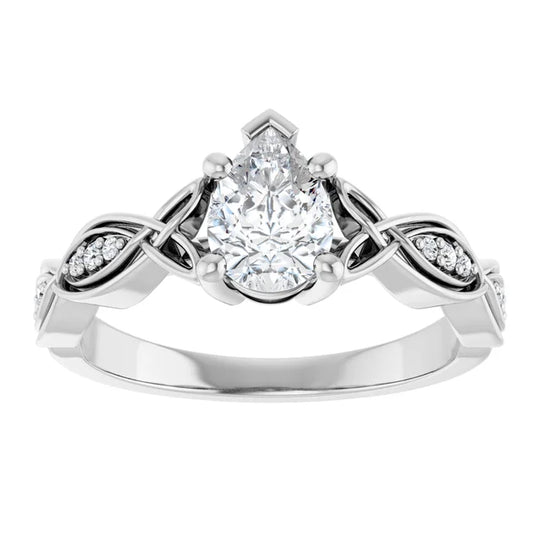 Eternal Love Infinity Pear Diamond Engagement Ring 1ct+