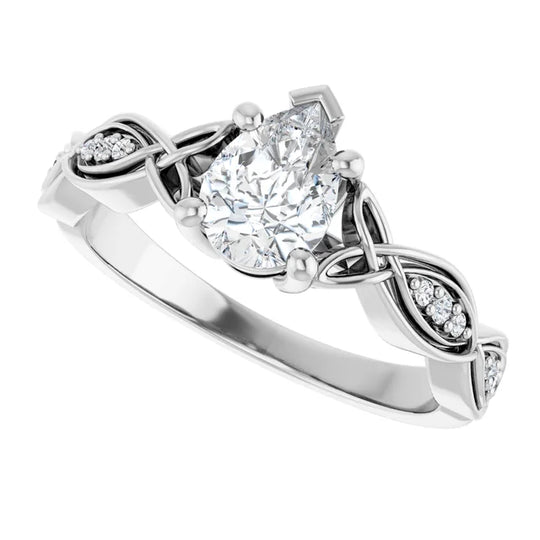 Eternal Love Infinity Pear Diamond Engagement Ring 1ct+