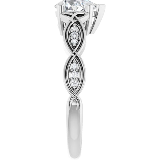 Eternal Love Infinity Pear Diamond Engagement Ring 1ct+