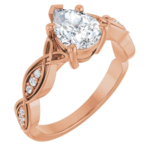 Eternal Love Infinity Pear Diamond Engagement Ring 1ct+