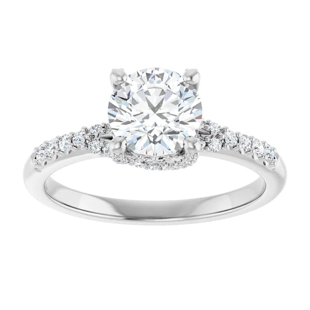 Modern Halo Round Diamond Engagement Ring 1ct+ Jimmy Leon Fine Jewelry