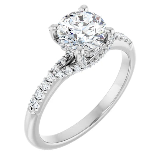 Modern Halo Round Diamond Engagement Ring 1ct+ Jimmy Leon Fine Jewelry