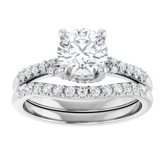 Modern Halo Round Diamond Engagement Ring 1ct+ Jimmy Leon Fine Jewelry