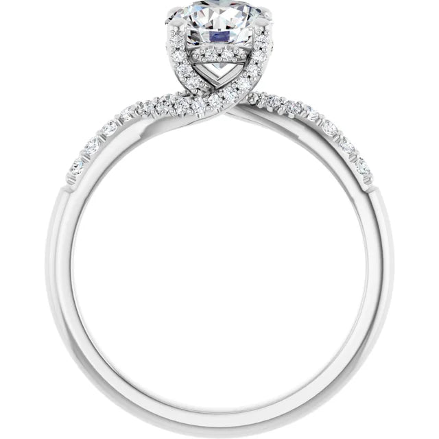 Modern Halo Round Diamond Engagement Ring 1ct+ Jimmy Leon Fine Jewelry