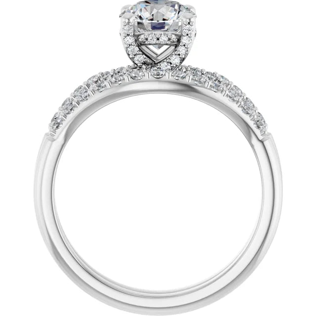 Modern Halo Round Diamond Engagement Ring 1ct+ Jimmy Leon Fine Jewelry