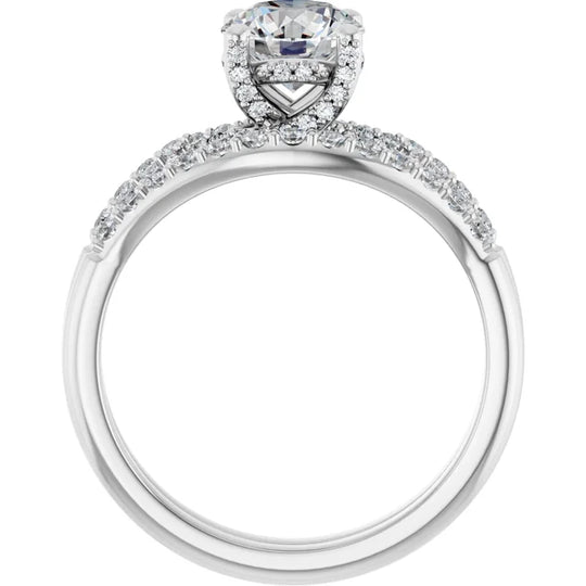 Modern Halo Round Diamond Engagement Ring 1ct+ Jimmy Leon Fine Jewelry