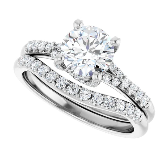 Modern Halo Round Diamond Engagement Ring 1ct+ Jimmy Leon Fine Jewelry