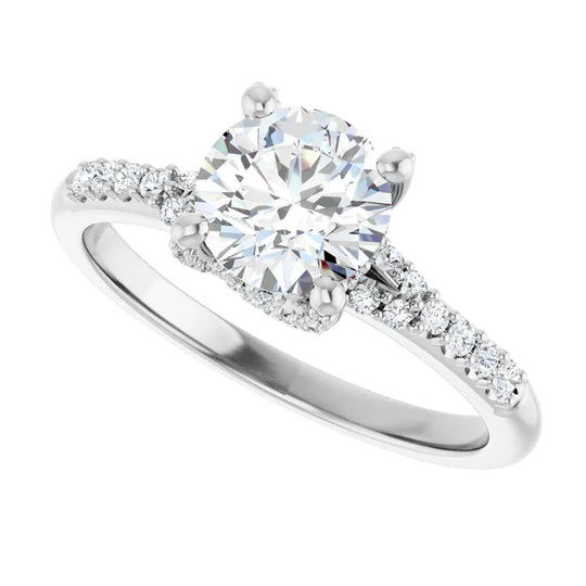 Modern Halo Round Diamond Engagement Ring 1ct+ Jimmy Leon Fine Jewelry