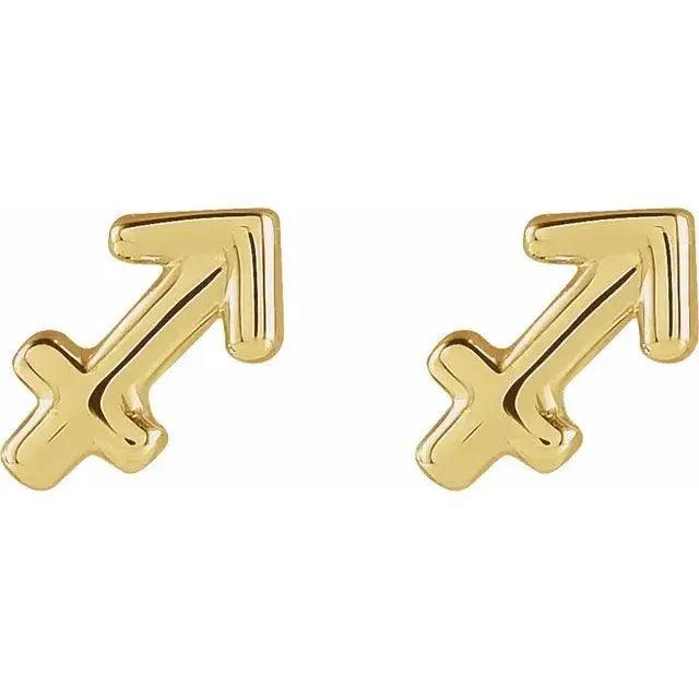 Sagittarius Zodiac Earrings in 14k Gold Jimmy Leon Fine Jewelry