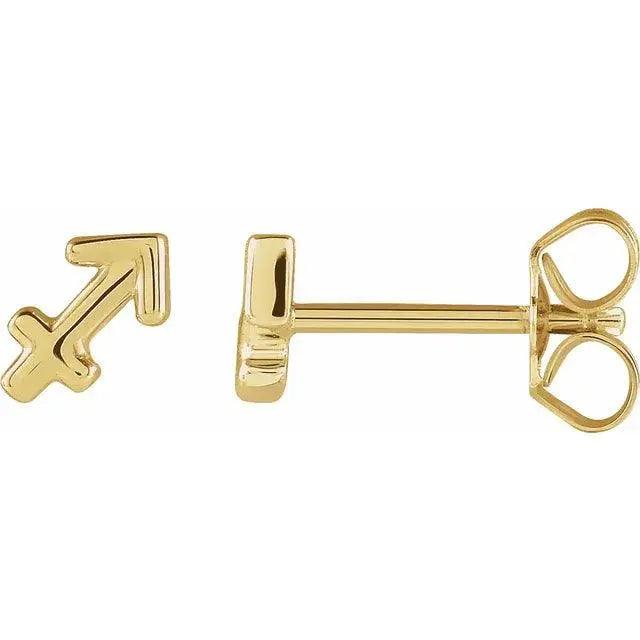 Sagittarius Zodiac Earrings in 14k Gold Jimmy Leon Fine Jewelry