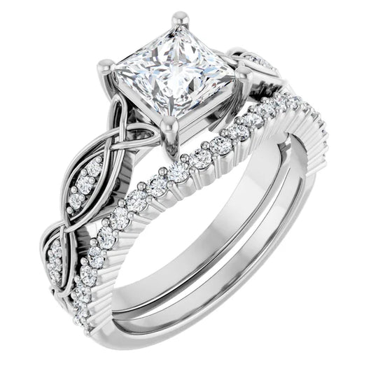 Eternal Love Infinity Square Diamond Engagement Ring 1ct+