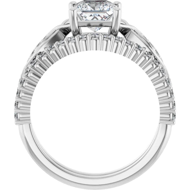 Eternal Love Infinity Square Diamond Engagement Ring 1ct+