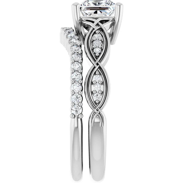 Eternal Love Infinity Square Diamond Engagement Ring 1ct+