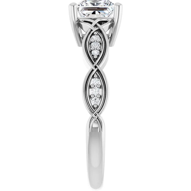 Eternal Love Infinity Square Diamond Engagement Ring 1ct+