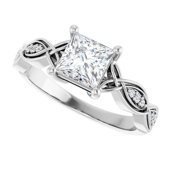 Eternal Love Infinity Square Diamond Engagement Ring 1ct+