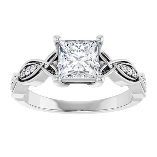 Eternal Love Infinity Square Diamond Engagement Ring 1ct+