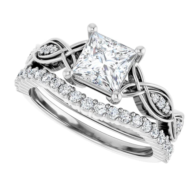 Eternal Love Infinity Square Diamond Engagement Ring 1ct+