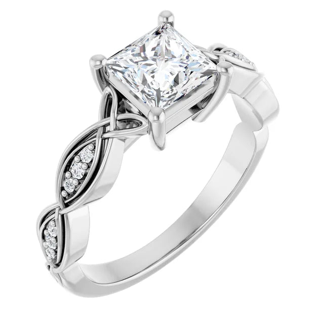 Eternal Love Infinity Square Diamond Engagement Ring 1ct+