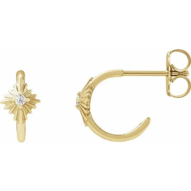 Starburst Hoop Earrings in 14k Gold Jimmy Leon Fine Jewelry