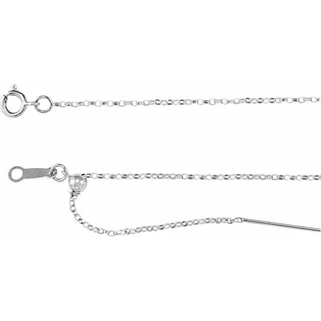 Adjustable Rolo Chain 16"-22" in Silver - Jimmy Leon Fine Jewelry