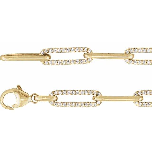 Diamond Bracelet Paperclip Style 1ct - Jimmy Leon Fine Jewelry