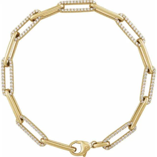 Diamond Bracelet Paperclip Style 1ct - Jimmy Leon Fine Jewelry