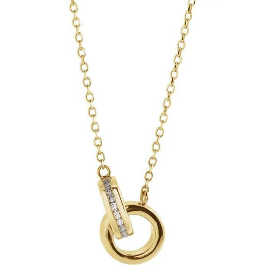 Interlocking Circle Diamond Necklace .08ct - Jimmy Leon Fine Jewelry