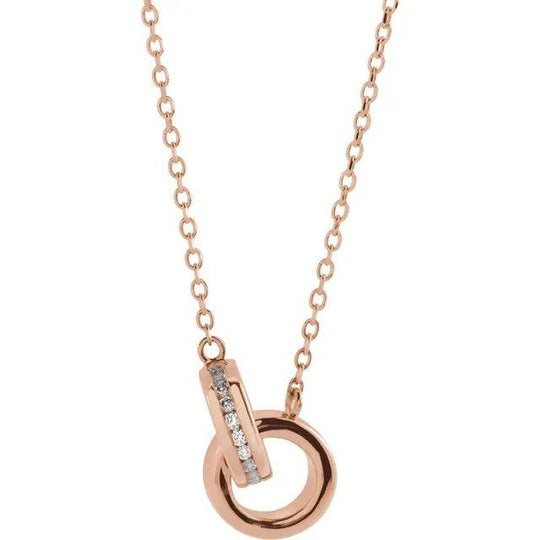 Interlocking Circle Diamond Necklace .08ct - Jimmy Leon Fine Jewelry