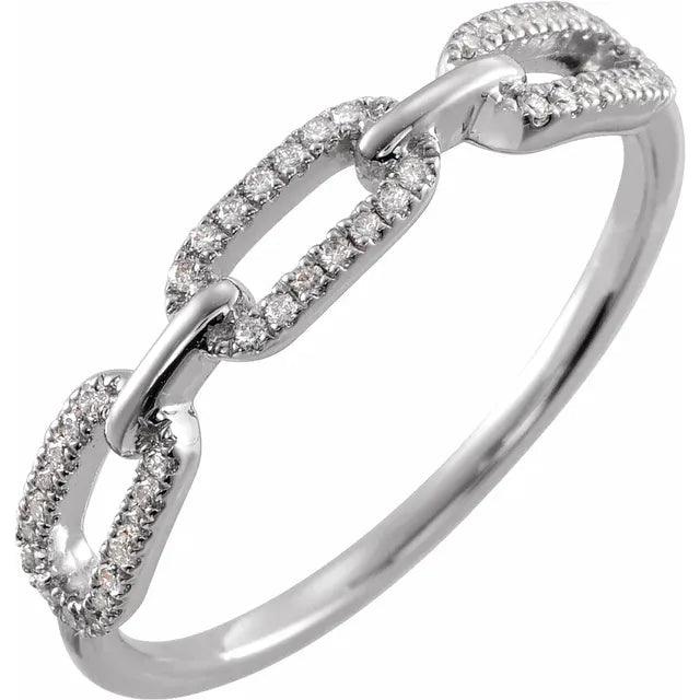 Link Diamond Ring 1/6ct in Silver - Jimmy Leon Fine Jewelry