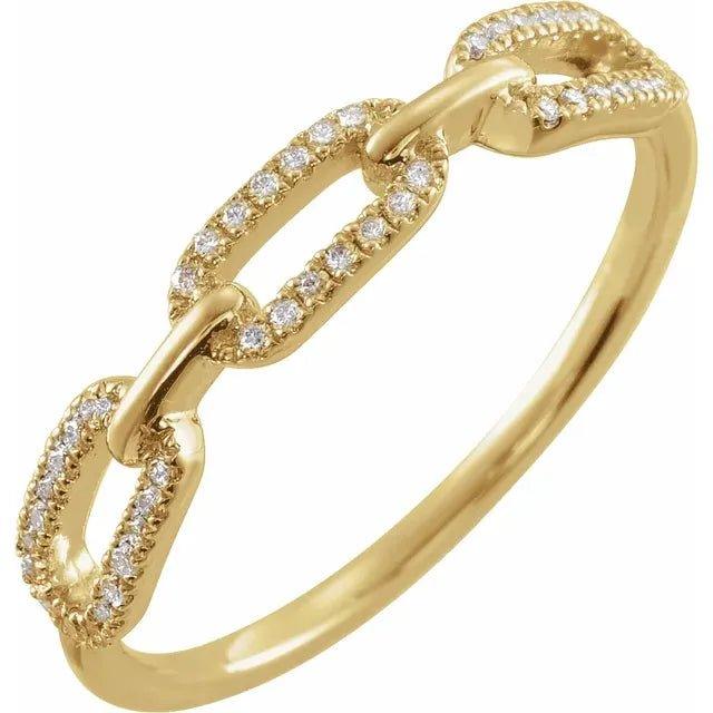 Link Diamond Ring 1/6ct - Jimmy Leon Fine Jewelry