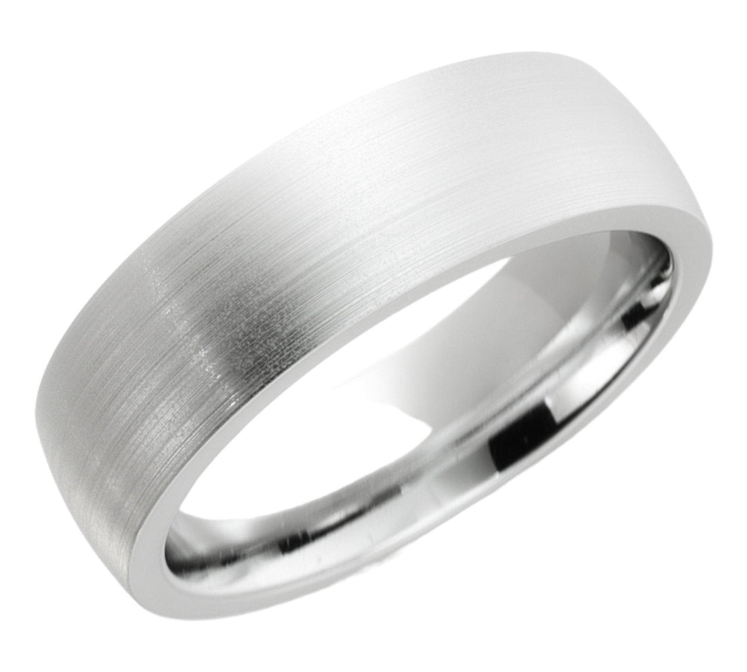 Satin Finish 6mm Lightweight Wedding Ring in Platinum - Jimmy Leon Fine Jewelry