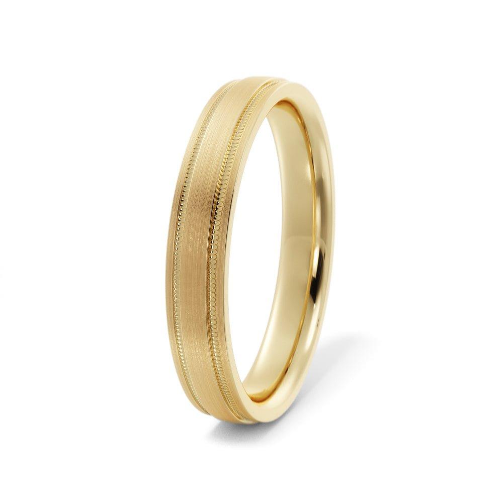 Satin with Milgrain 6mm Wedding Band in 14K Gold - Jimmy Leon Fine Jewelry