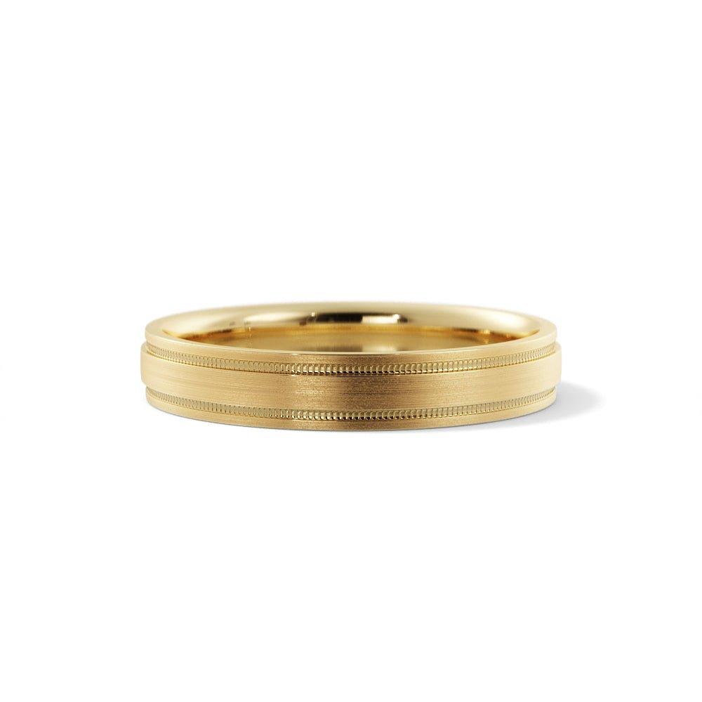 Satin with Milgrain 6mm Wedding Band in 18K Gold - Jimmy Leon Fine Jewelry