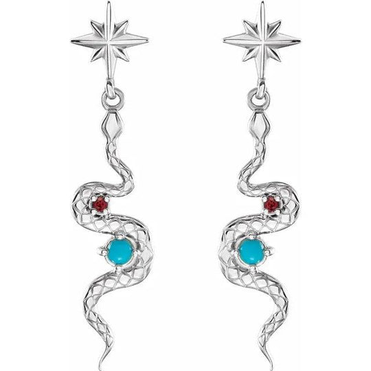 Snake Earrings in Silver - Jimmy Leon Fine Jewelry