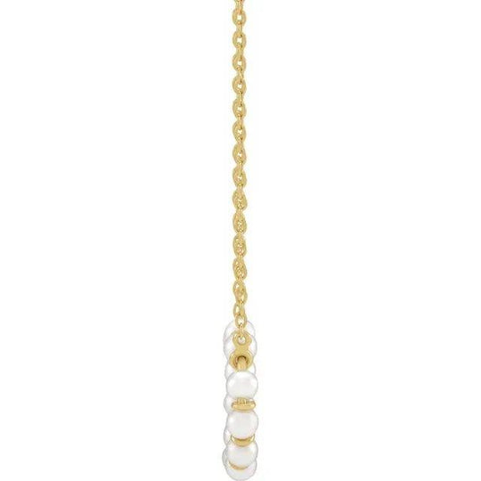 White Pearl on a circle Necklace - Jimmy Leon Fine Jewelry