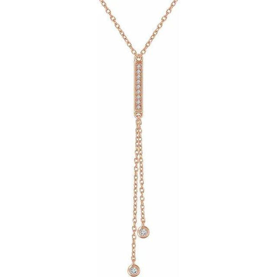 Y Diamond Necklace 1/10ct - Jimmy Leon Fine Jewelry